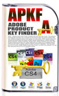 APKF - Adobe Product Key Finder is Adobe CS3, CS4 and CS5 Key Finder