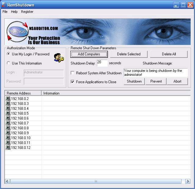 Remote Shutdown - reboot and restart computers remotely